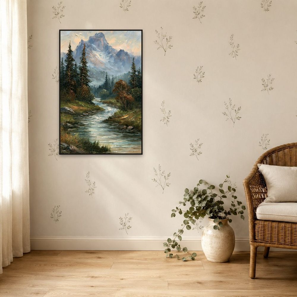 Misty Blue Peak River — landscapes art print by Brunelvi — view 5