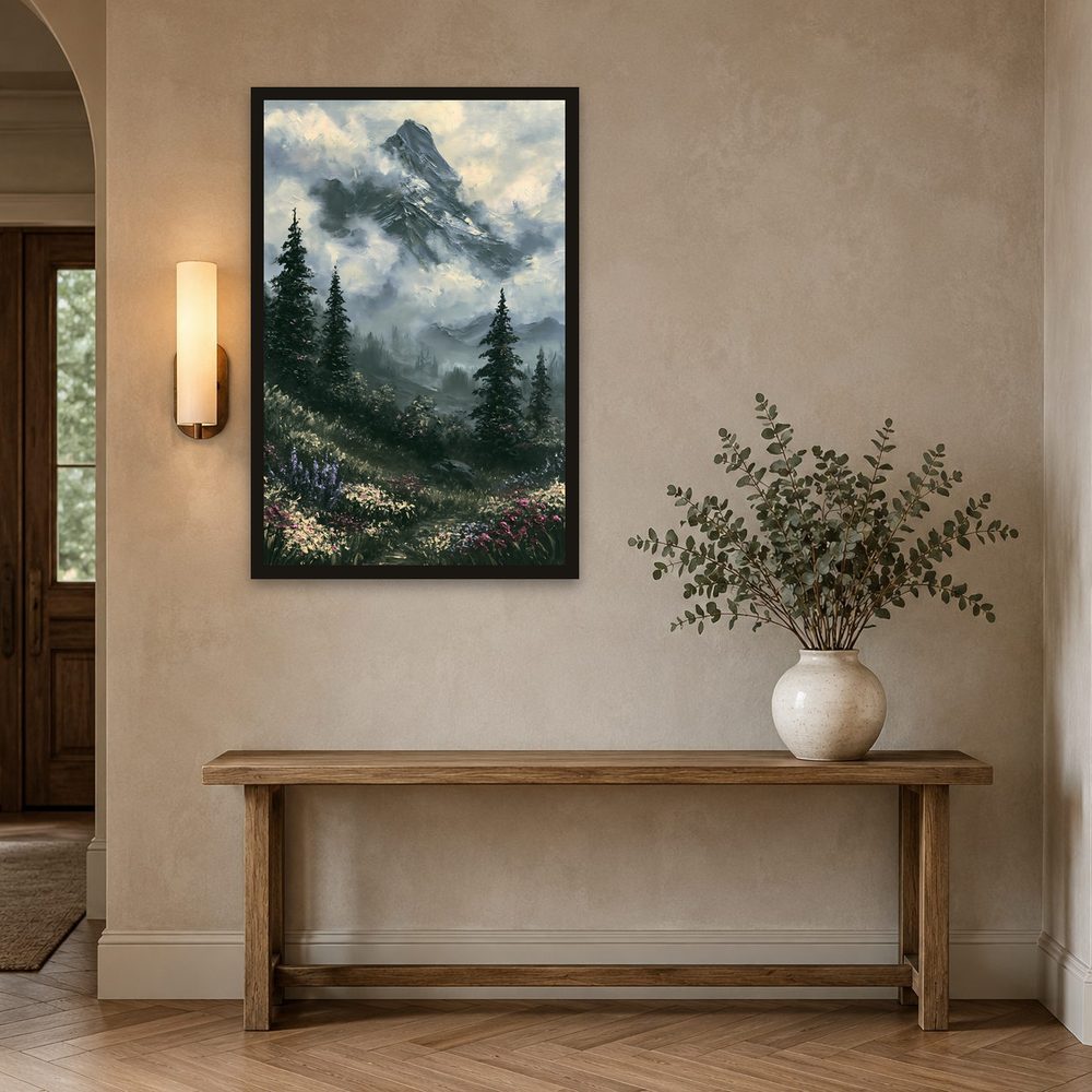 Misty Mountain impasto oil painting wall art by Brunelvi — Ansicht 2
