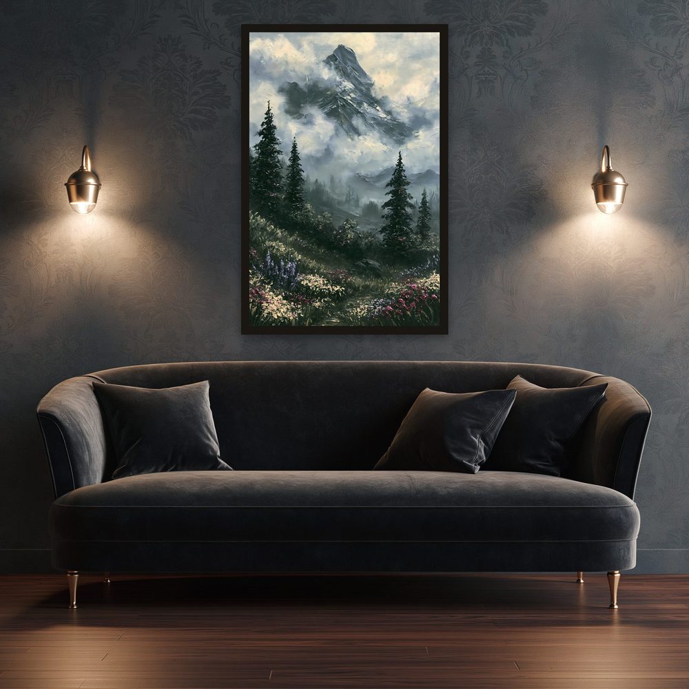 Misty Mountain impasto oil painting wall art by Brunelvi — Ansicht 3