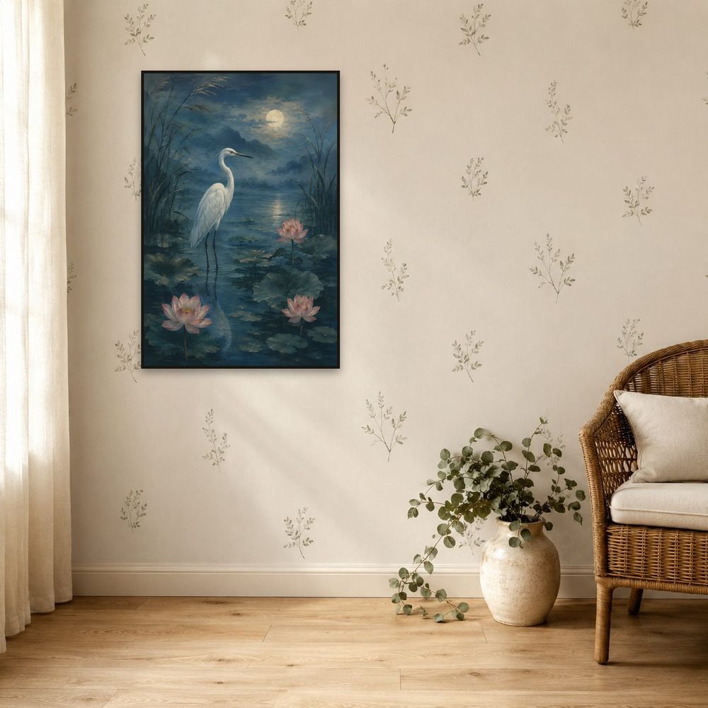 Moonlit White Egret — animals art print by Brunelvi — view 5