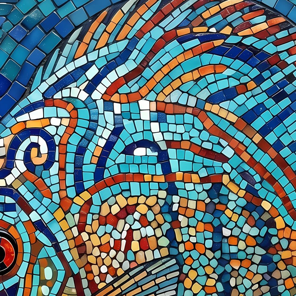 Mosaic Discus Fish — animals wall art print by Brunelvi — view 2