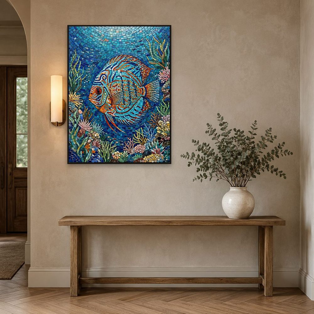 Mosaic Discus Fish — animals wall art print by Brunelvi — view 3