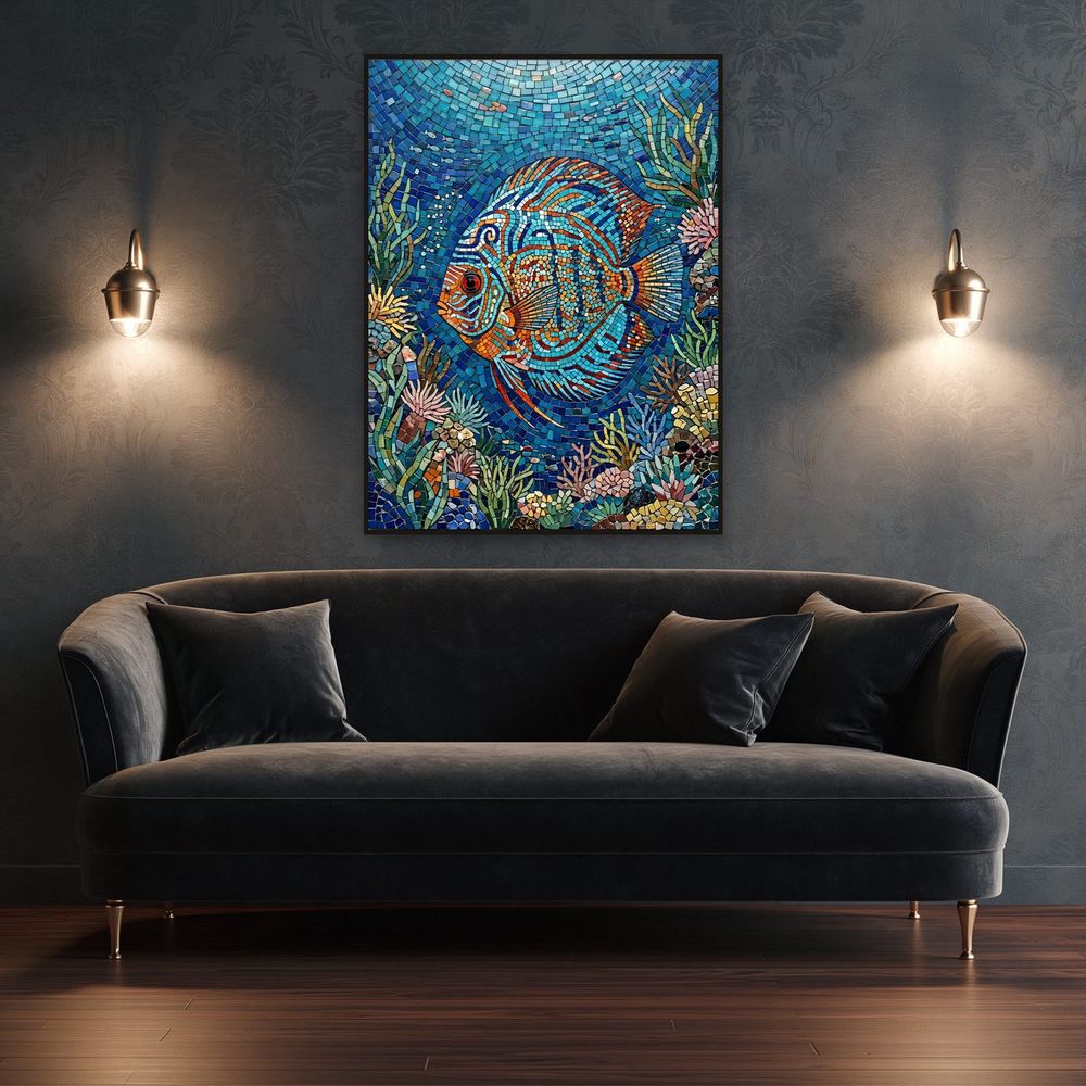 Mosaic Discus Fish — animals wall art print by Brunelvi — view 4
