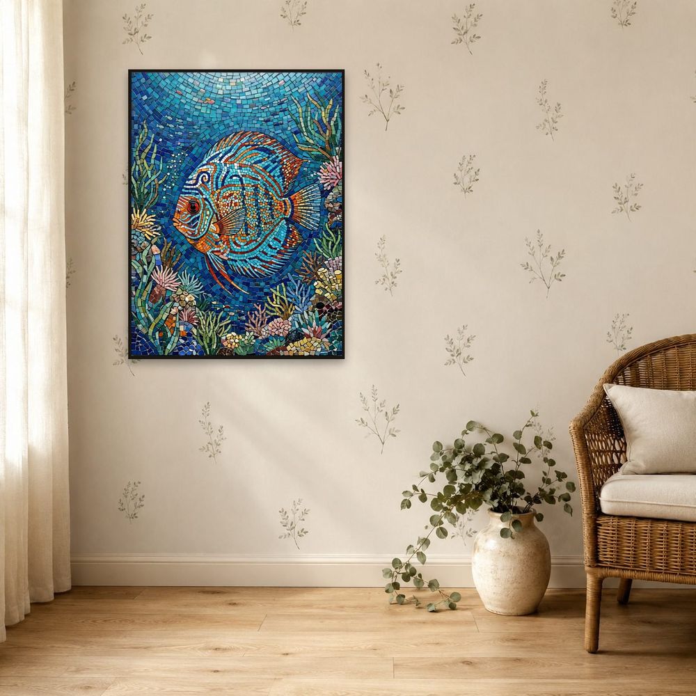 Mosaic Discus Fish — animals wall art print by Brunelvi — view 5