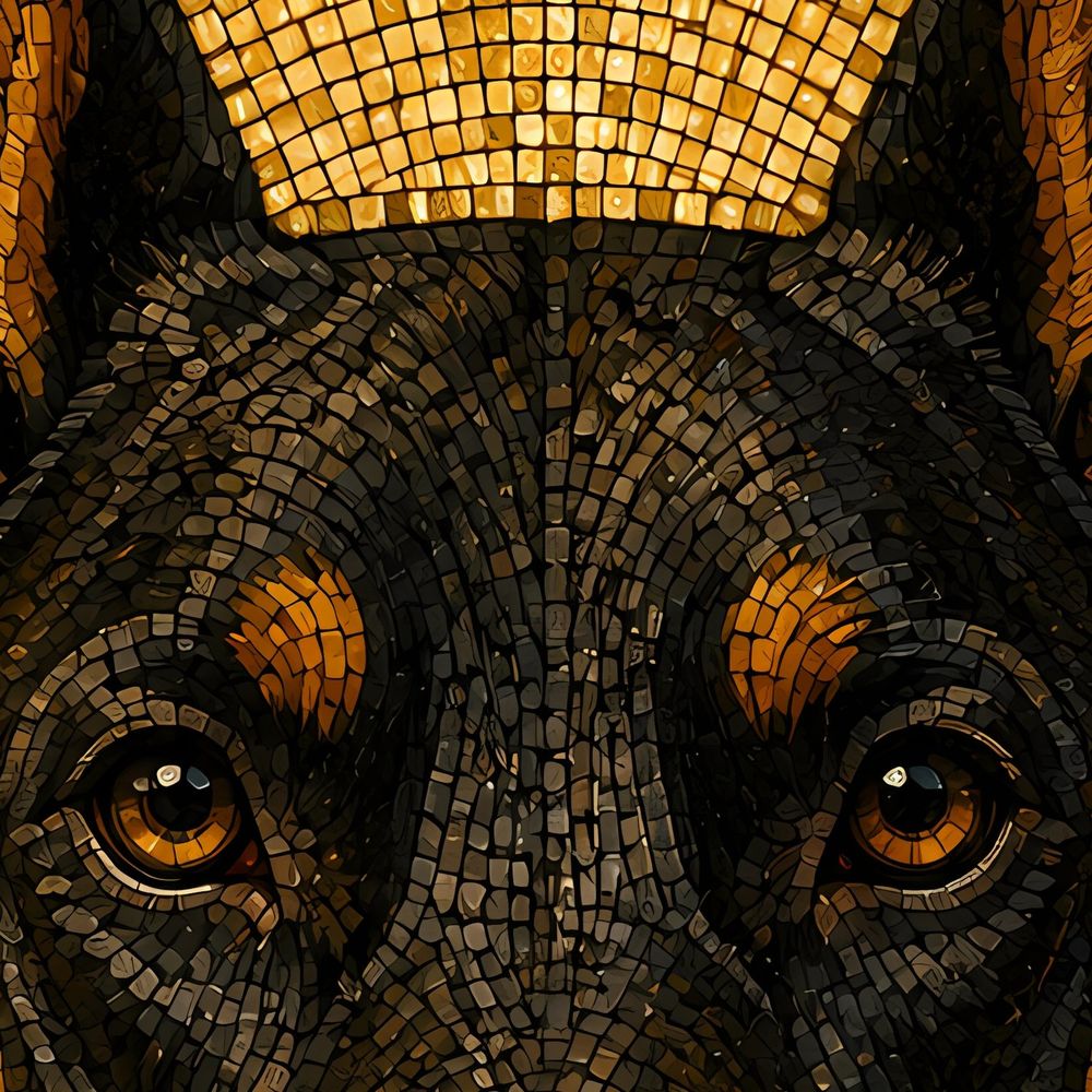 Mosaic Doberman Portrait — animals wall art print by Brunelvi — view 2