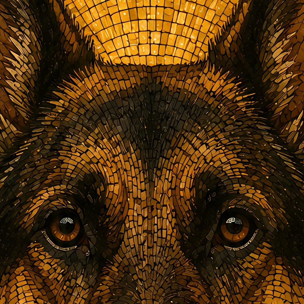 Mosaic German Shepherd — animals wall art print by Brunelvi — view 2