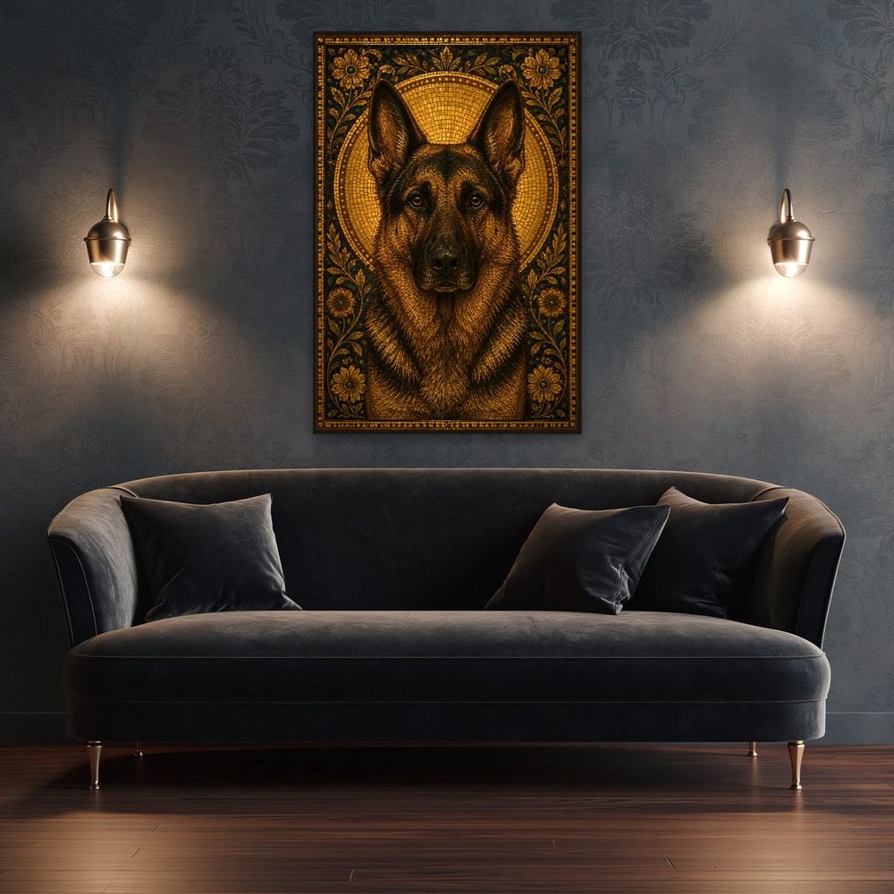 Mosaic German Shepherd — animals wall art print by Brunelvi — view 4