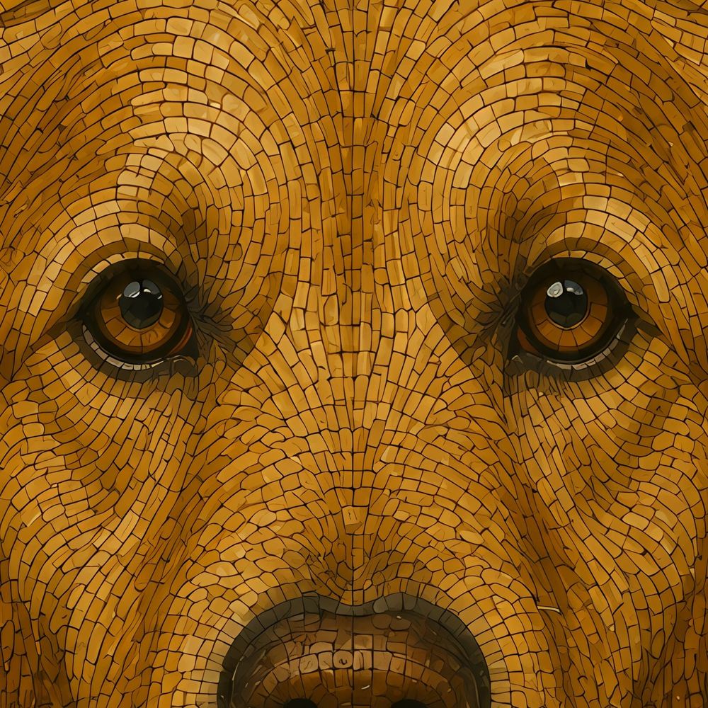 Mosaic Golden Retriever — animals wall art print by Brunelvi — view 2