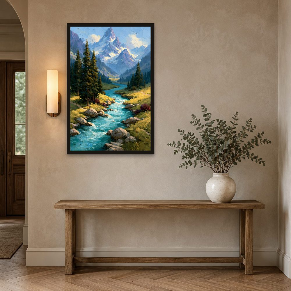 Mountain River II impasto oil painting wall art by Brunelvi — Ansicht 2
