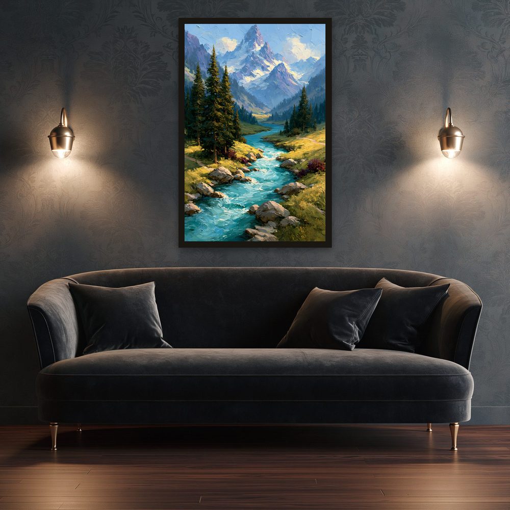 Mountain River II impasto oil painting wall art by Brunelvi — Ansicht 3