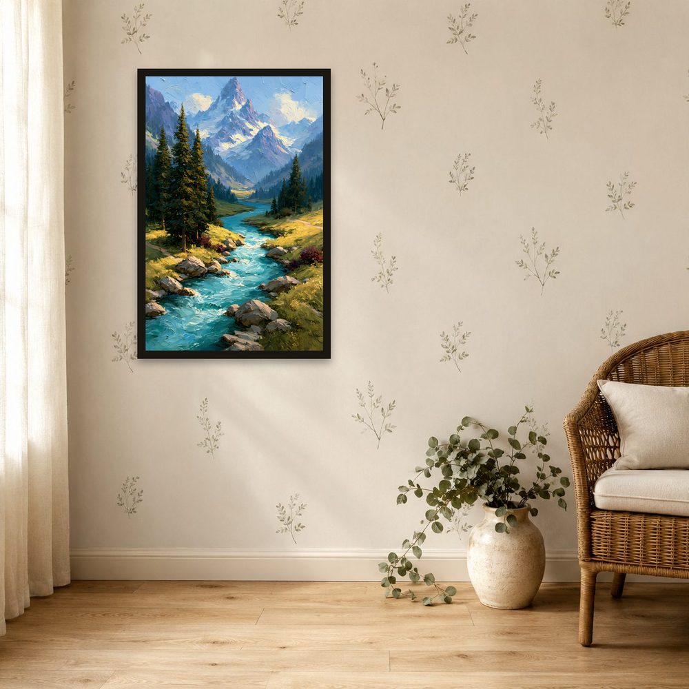 Mountain River II impasto oil painting wall art by Brunelvi — Ansicht 4