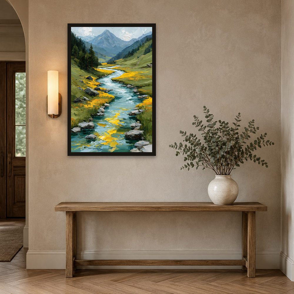 Mountain River impasto oil painting wall art by Brunelvi — Ansicht 2