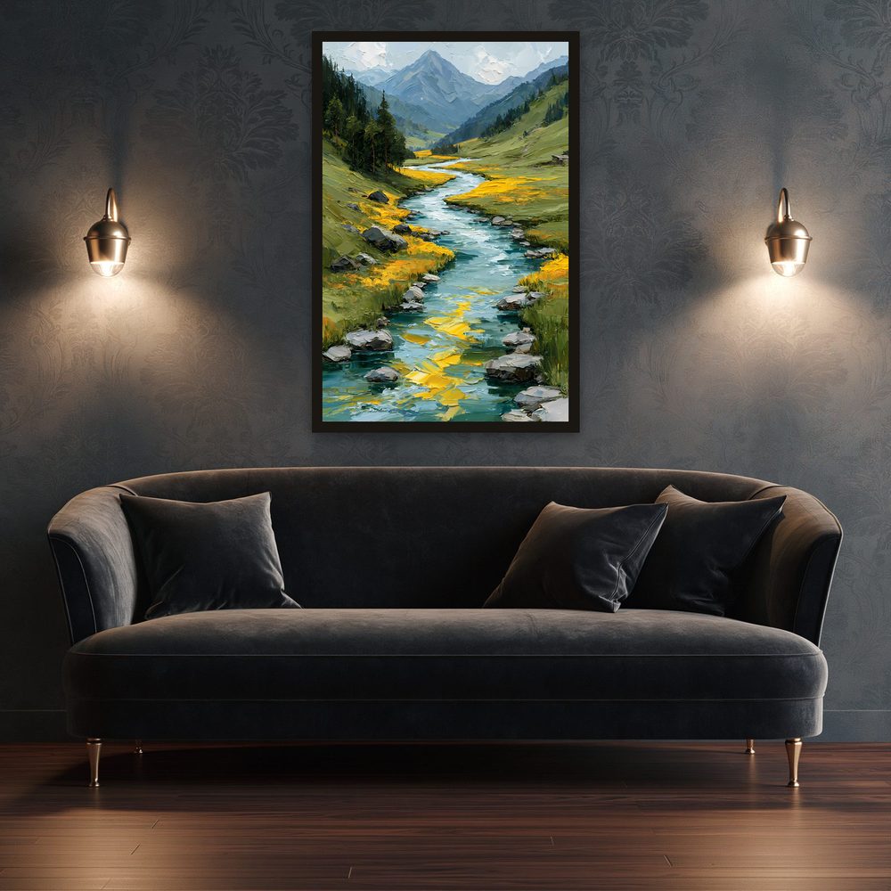 Mountain River impasto oil painting wall art by Brunelvi — Ansicht 3
