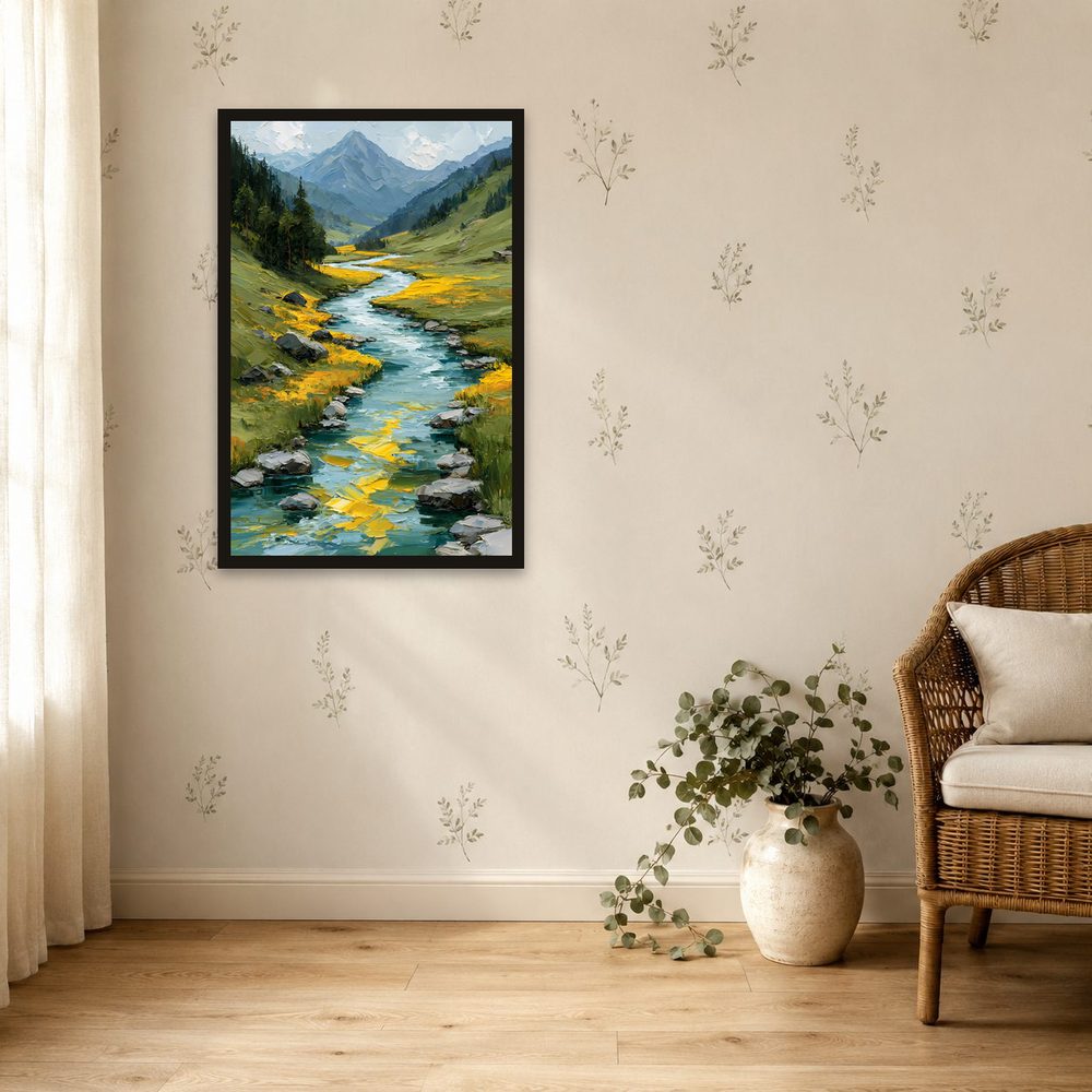 Mountain River impasto oil painting wall art by Brunelvi — Ansicht 4