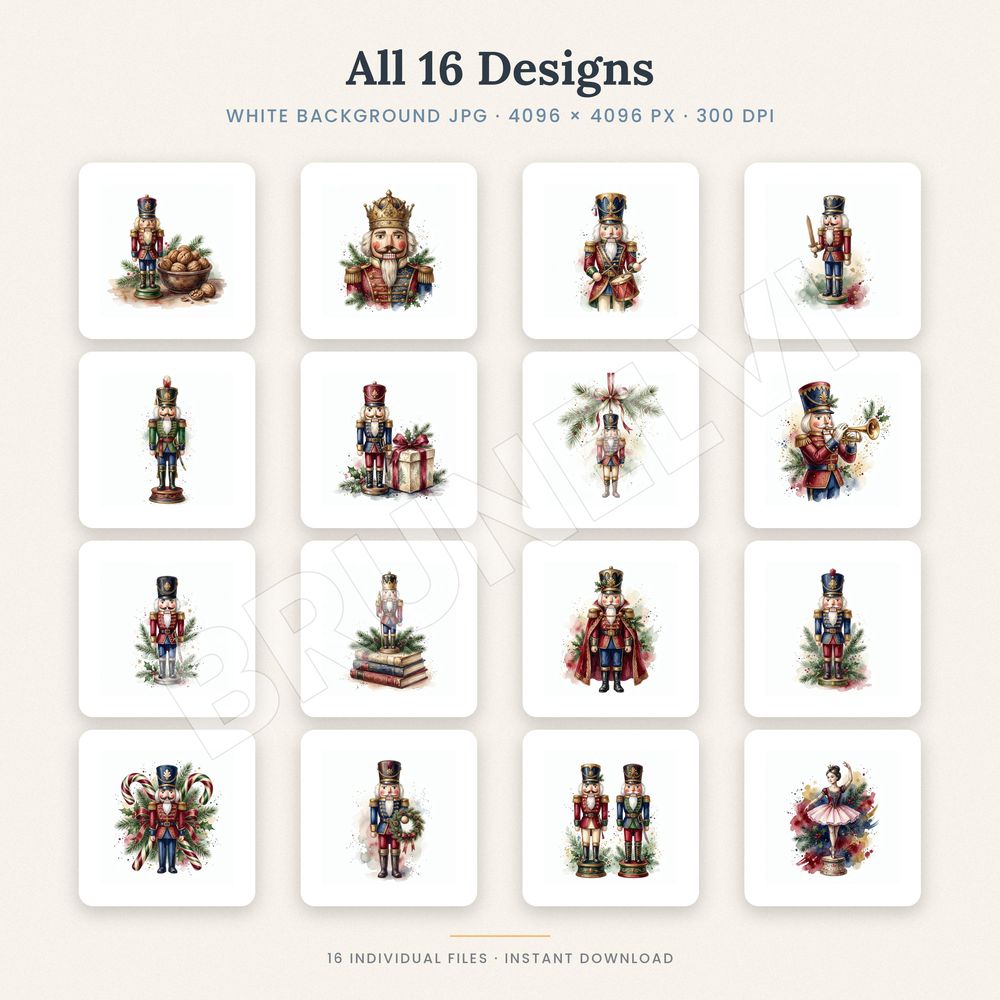 Nutcracker Clipart Bundle — jpg bundles (white bg) clipart by Brunelvi — view 2
