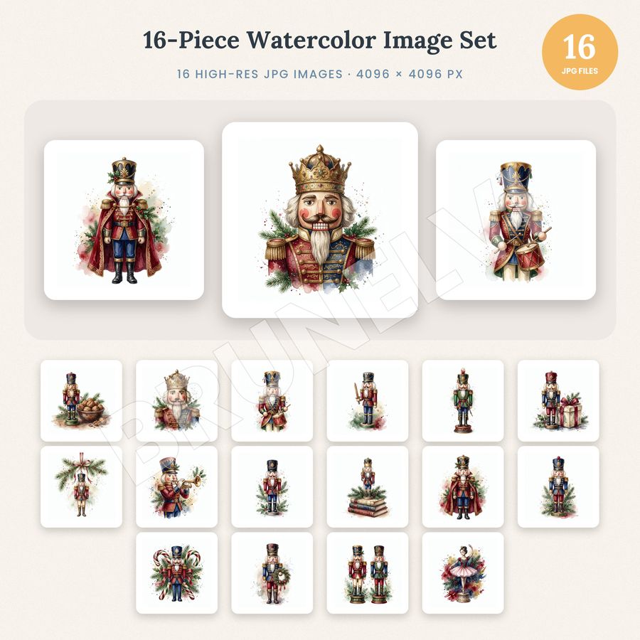 Nutcracker Clipart Bundle — jpg bundles (white bg) clipart by Brunelvi