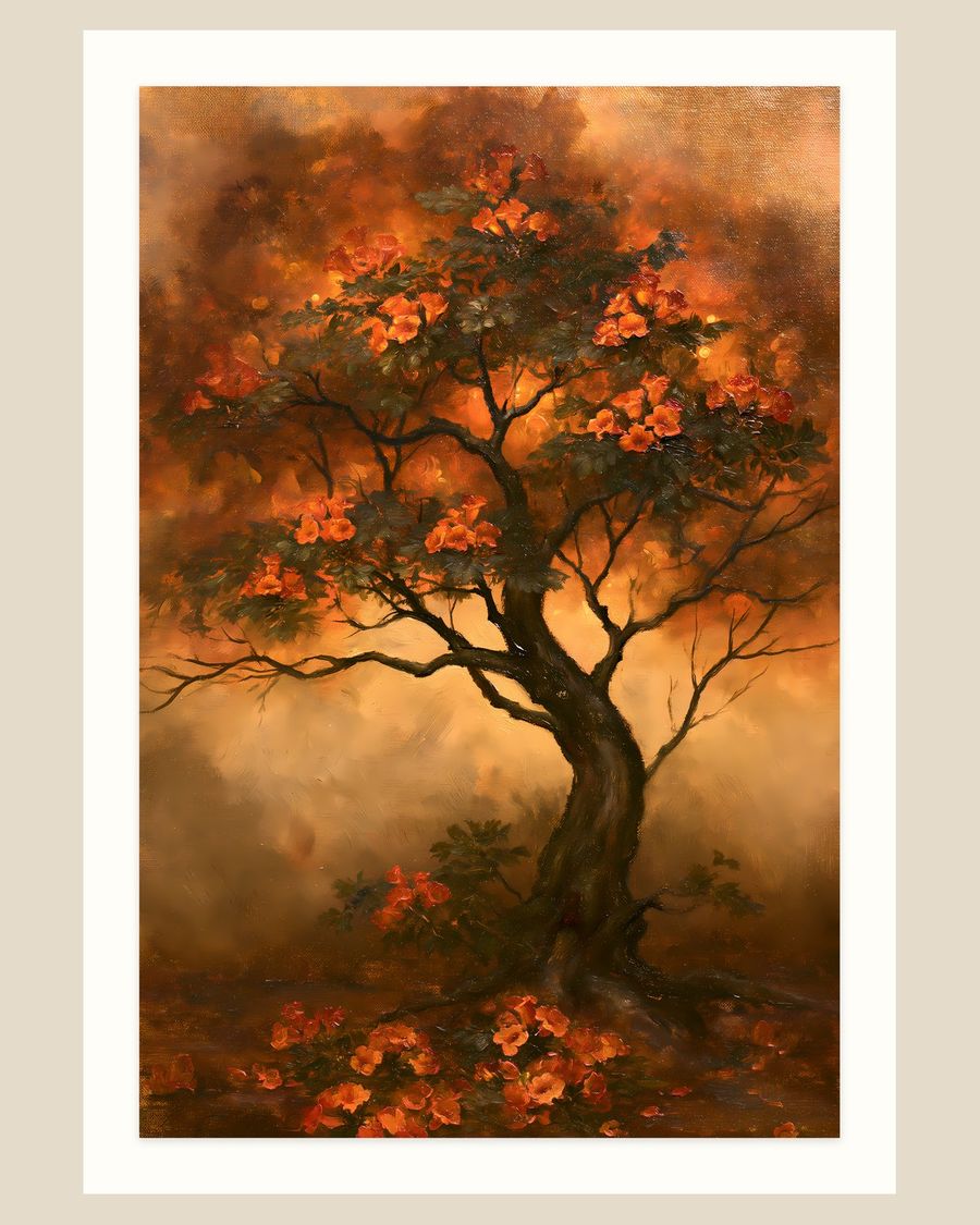 Orange Blossom Tree — landscapes art print by Brunelvi