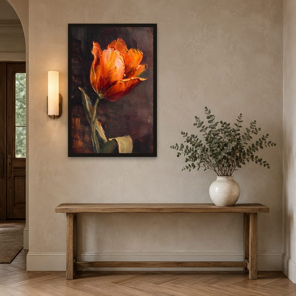 Orange Tulip impasto oil painting wall art by Brunelvi — Ansicht 2