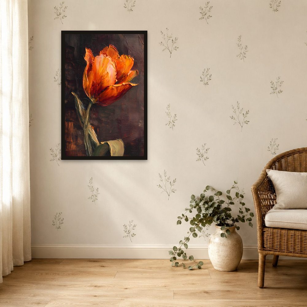Orange Tulip impasto oil painting wall art by Brunelvi — Ansicht 4