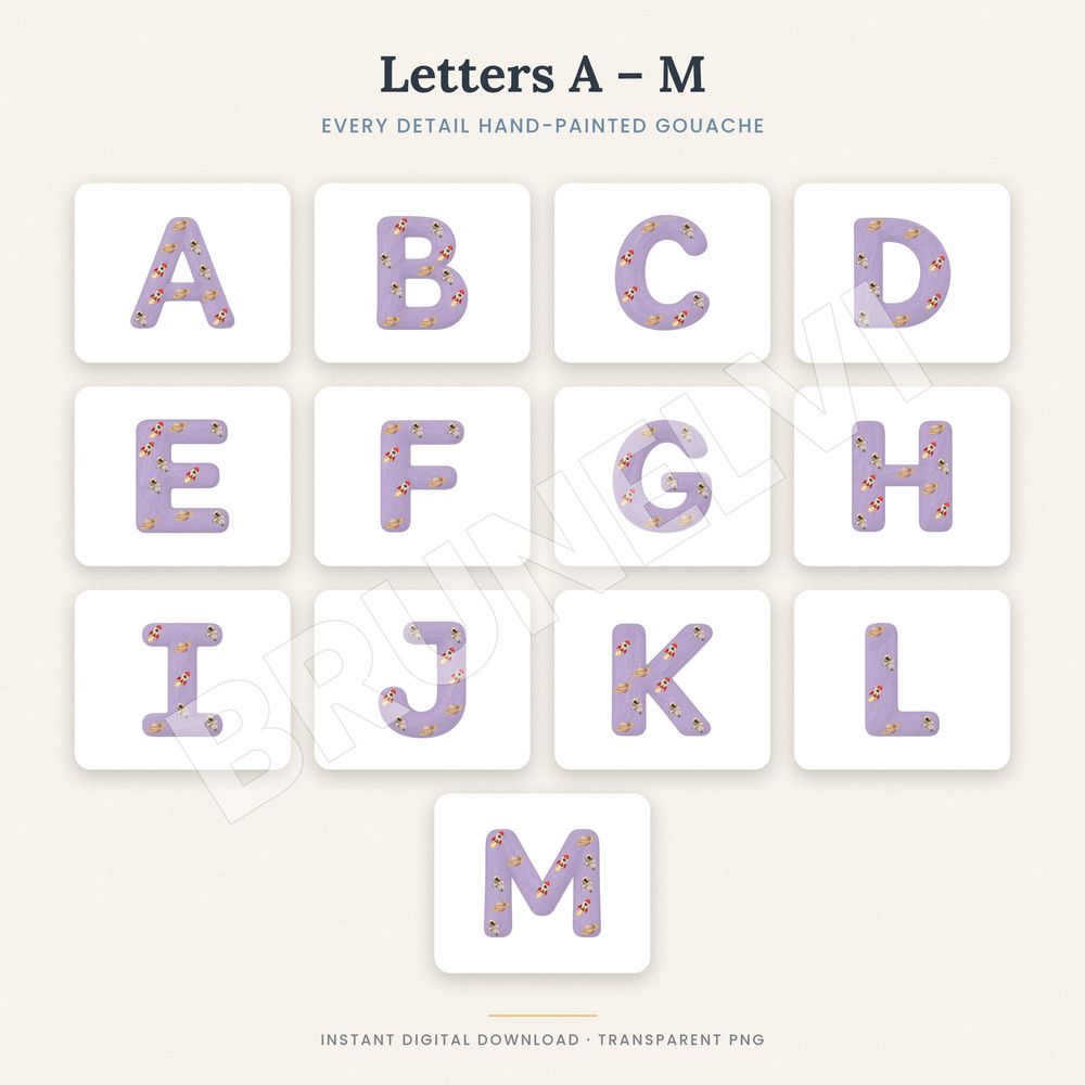 Outer Space Alphabet PNG — alphabet letter pngs clipart by Brunelvi — view 4