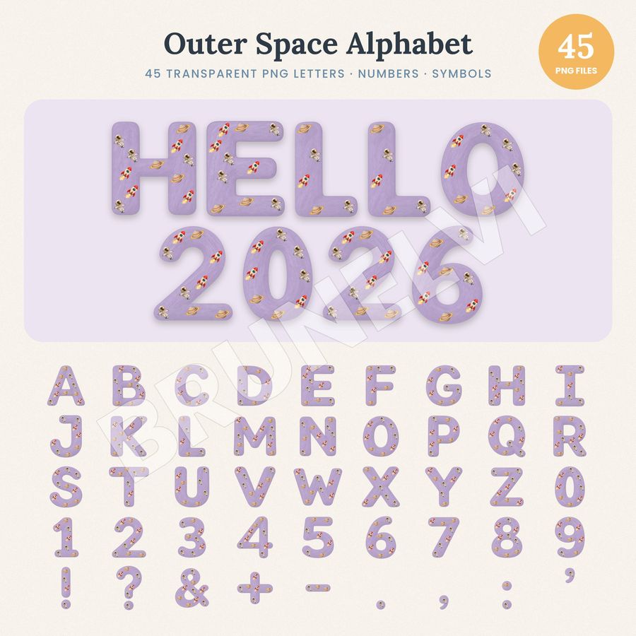 Alphabet Letter PNGs wall art by Brunelvi