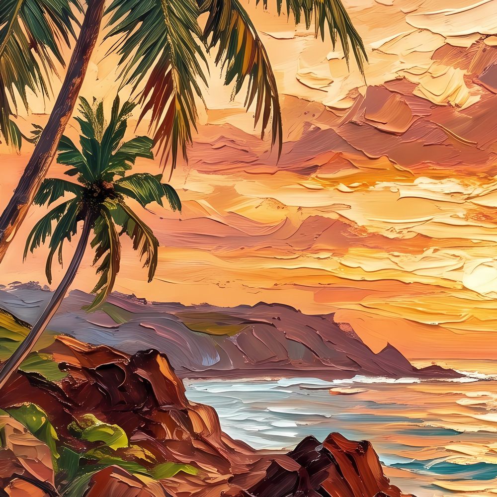 Palm Coast Sunset — landscapes wall art print by Brunelvi — view 2