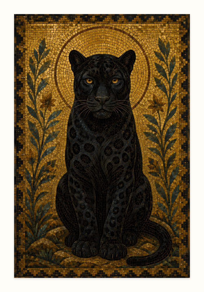 Panther Mosaic mosaic art wall art by Brunelvi