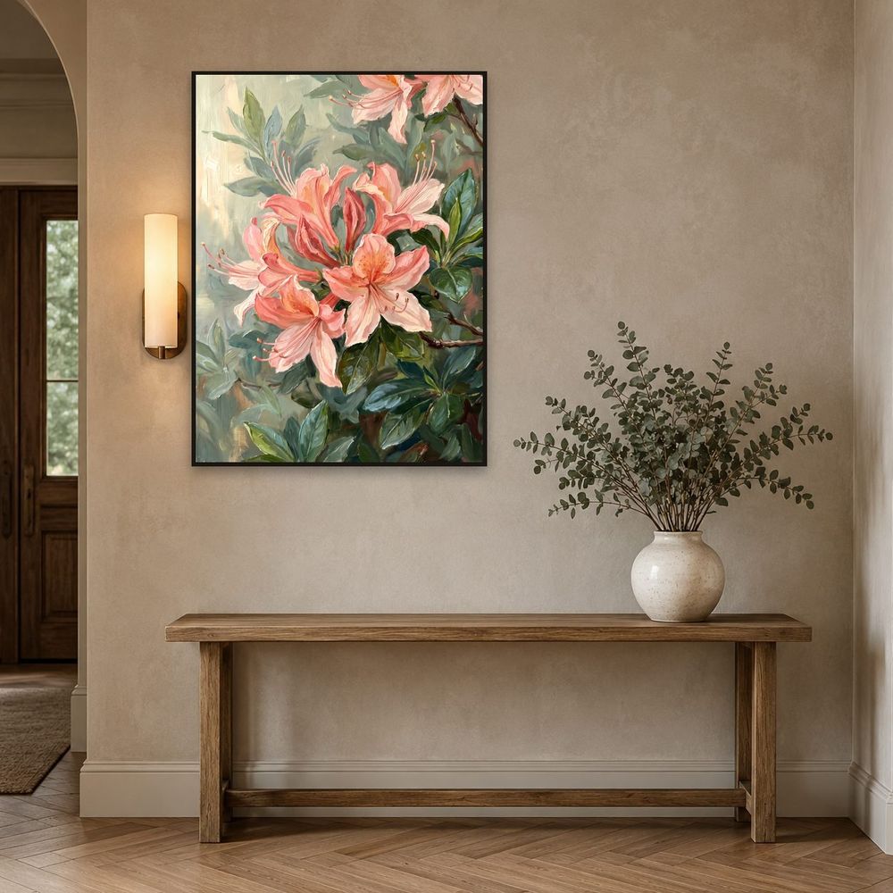 Peach Azalea Blossoms — florals wall art print by Brunelvi — view 3