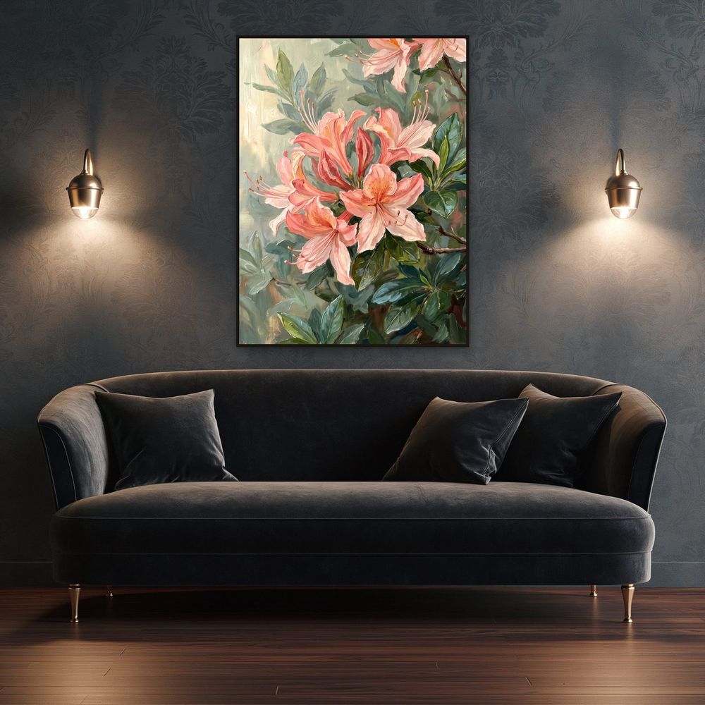 Peach Azalea Blossoms — florals wall art print by Brunelvi — view 4