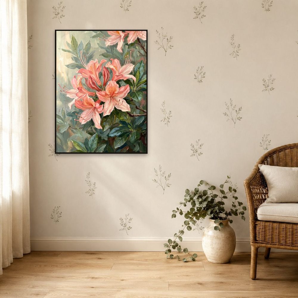 Peach Azalea Blossoms — florals wall art print by Brunelvi — view 5