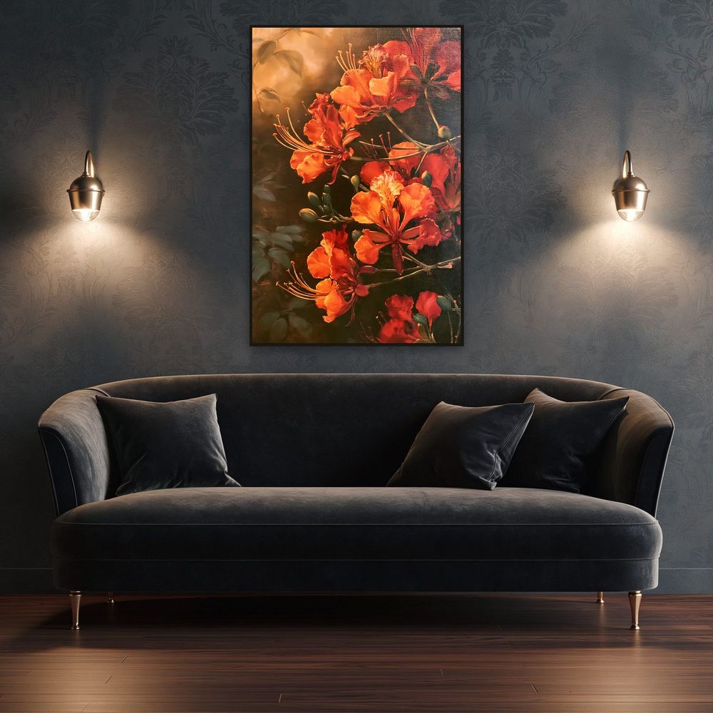 Peacock Flower Blaze — florals art print by Brunelvi — view 4