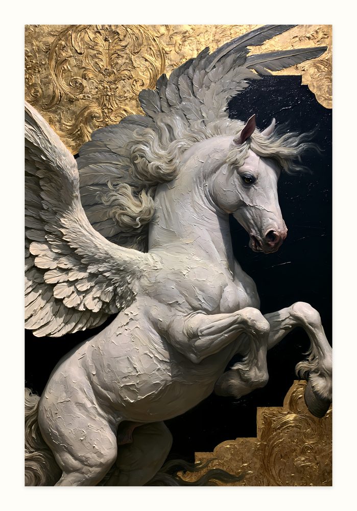 Pegasus impasto oil painting wall art by Brunelvi