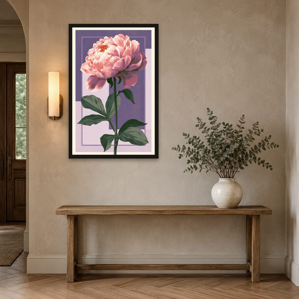 Peony Retro Poster retro poster art wall art by Brunelvi — Ansicht 2