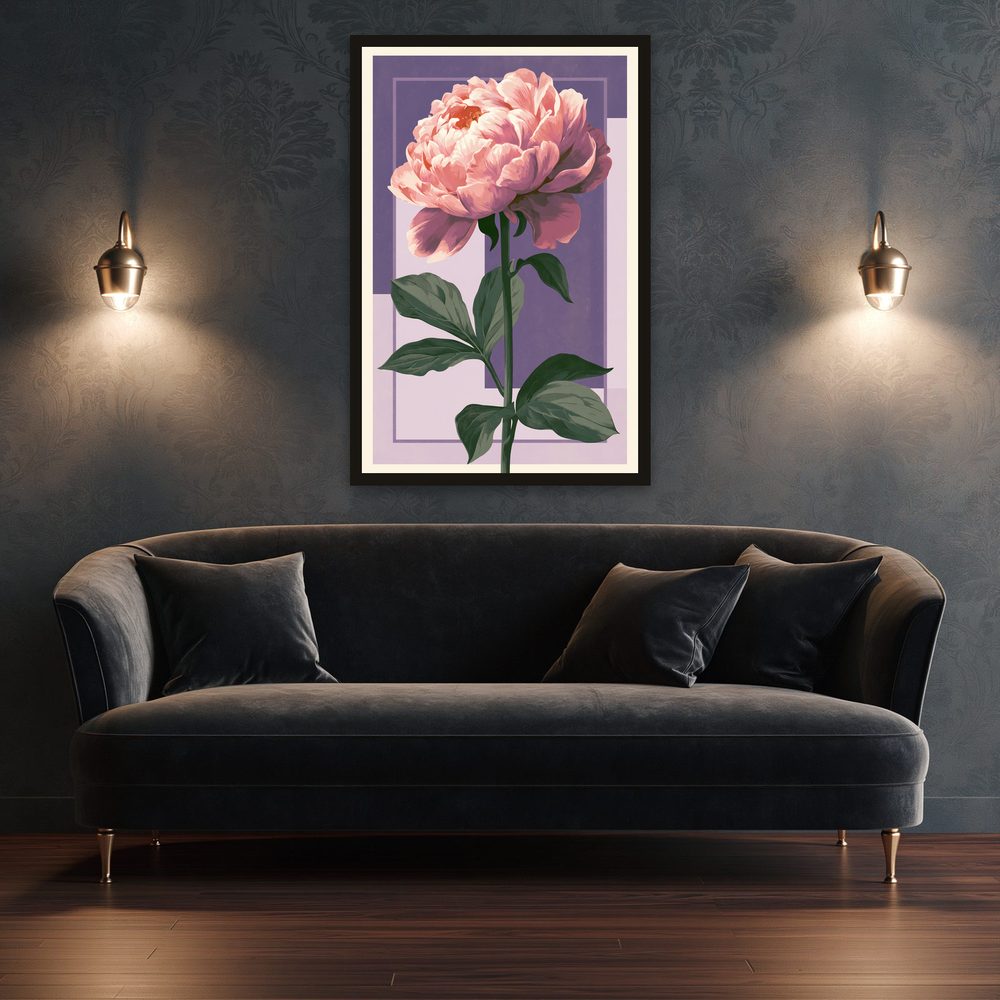 Peony Retro Poster retro poster art wall art by Brunelvi — Ansicht 3