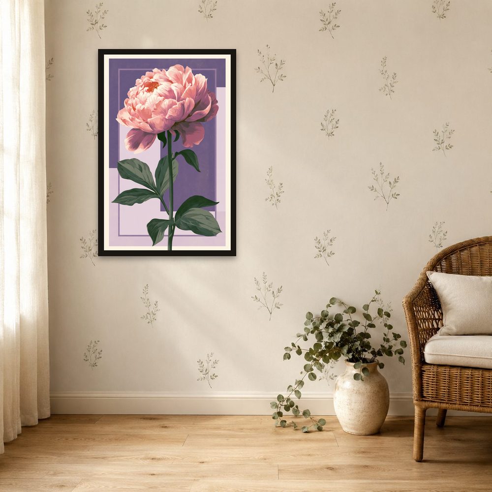 Peony Retro Poster retro poster art wall art by Brunelvi — Ansicht 4