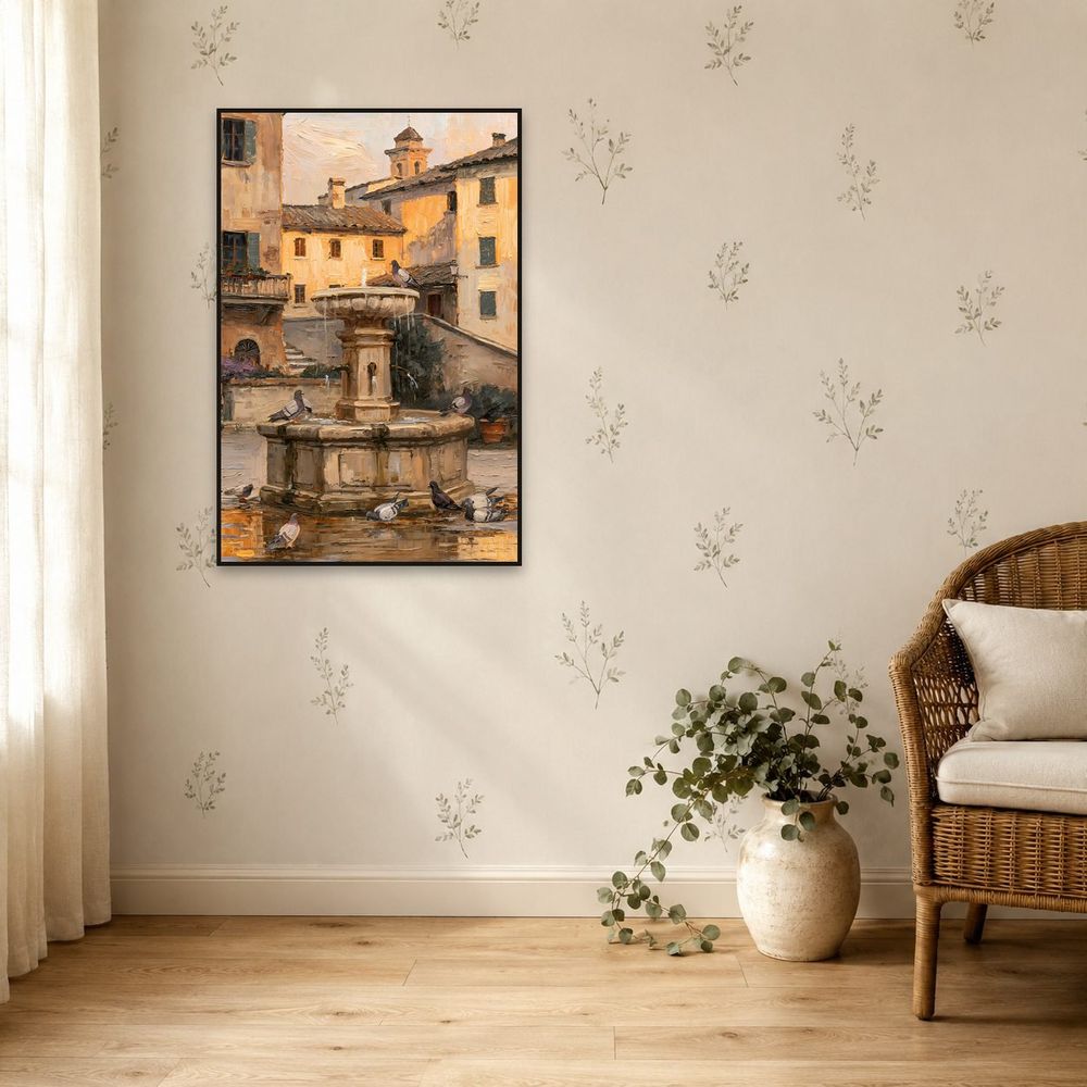 Piazza Fountain Doves — landscapes wall art print by Brunelvi — view 5