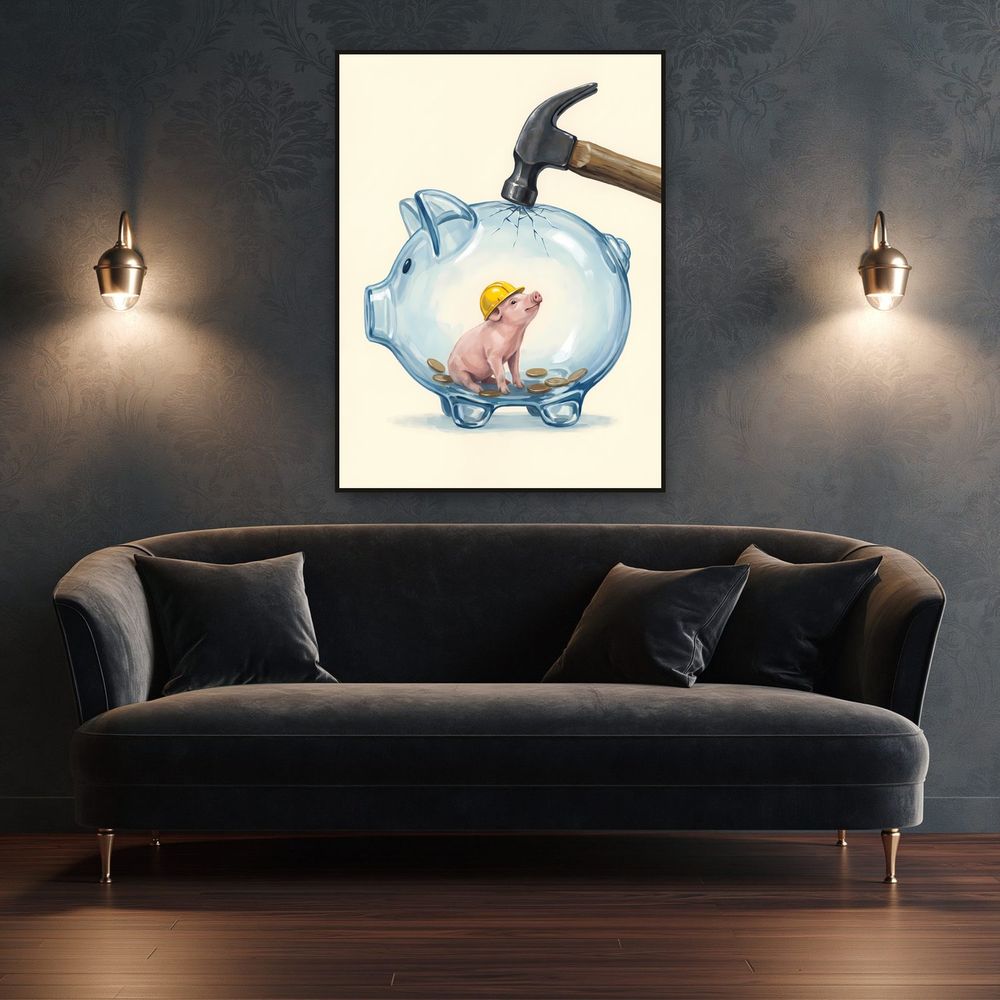Piggy Bank Helmet — animals wall art print by Brunelvi — view 4
