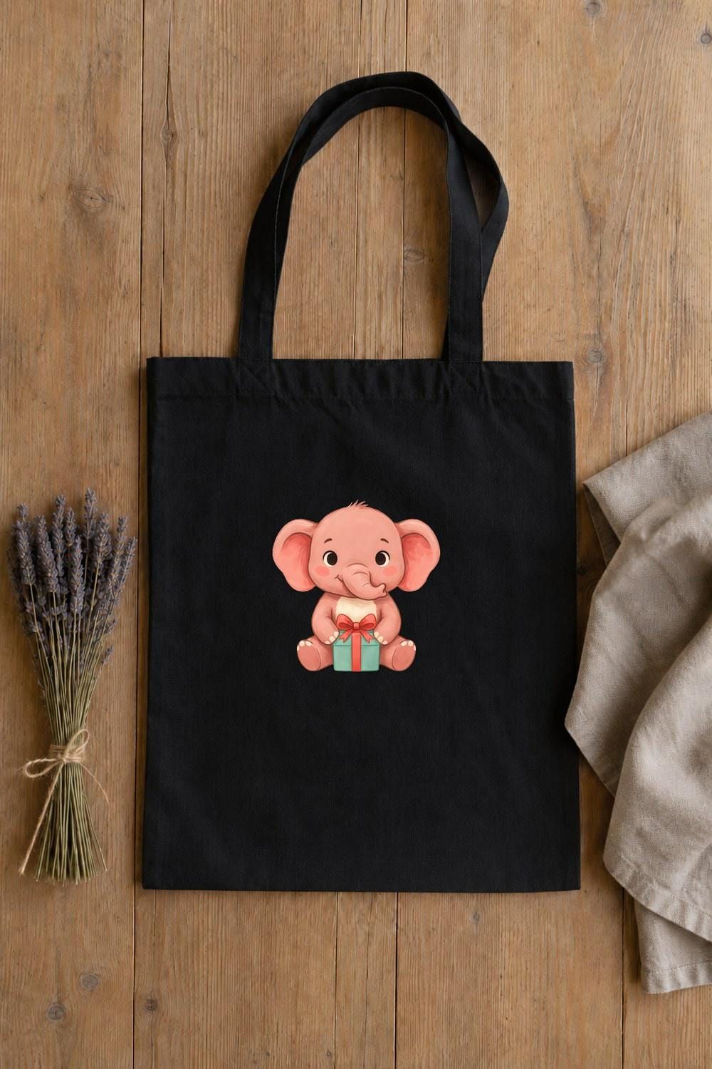 Pink Elephant with Gift Clipart — animal clipart clipart by Brunelvi — view 5