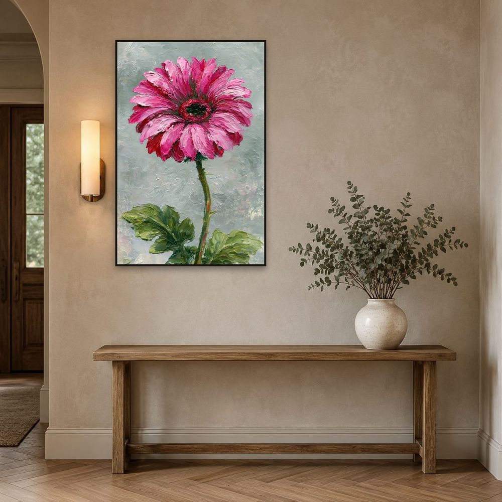 Pink Gerbera — florals wall art print by Brunelvi — view 3