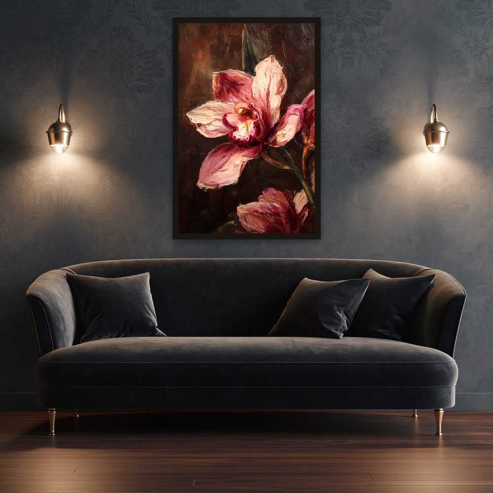 Pink Orchid impasto oil painting wall art by Brunelvi — Ansicht 3