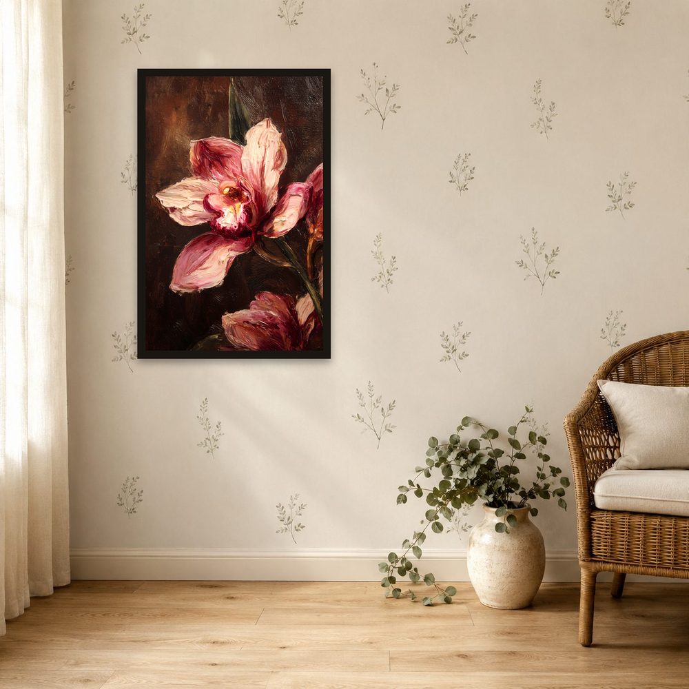Pink Orchid impasto oil painting wall art by Brunelvi — Ansicht 4