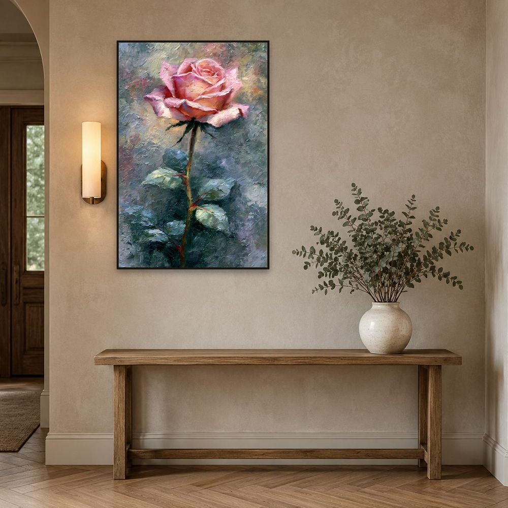 Pink Rose — florals wall art print by Brunelvi — view 3