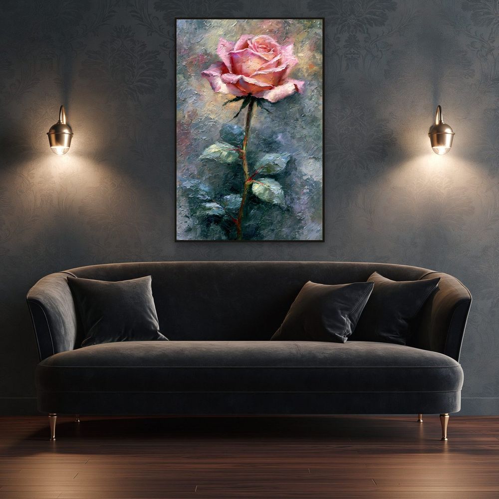Pink Rose — florals wall art print by Brunelvi — view 4