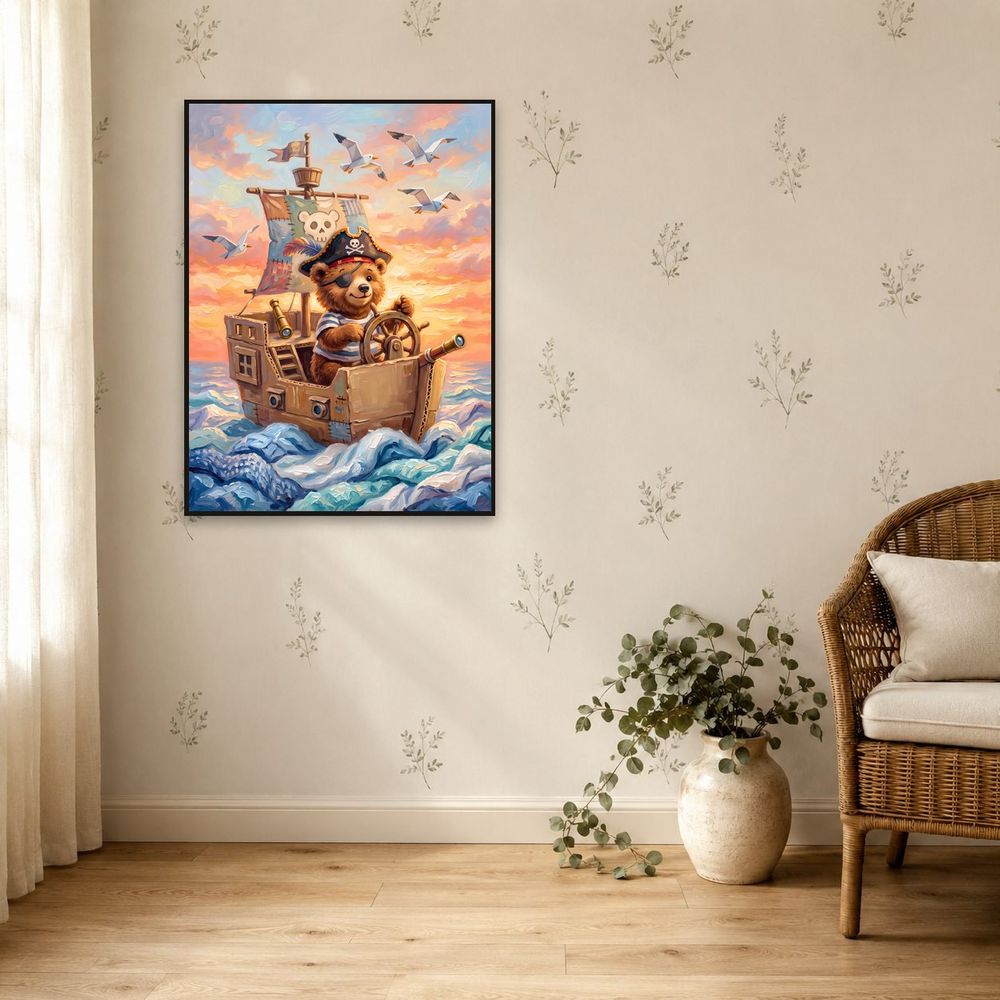 Pirate Bear Cardboard Ship — kids & nursery wall art print by Brunelvi — view 5