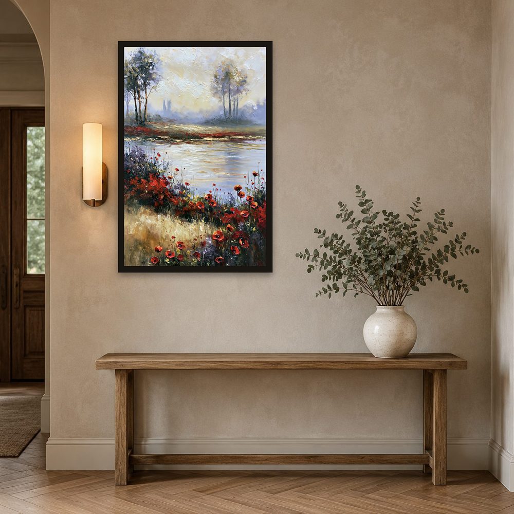 Poppy Lake impasto oil painting wall art by Brunelvi — Ansicht 2
