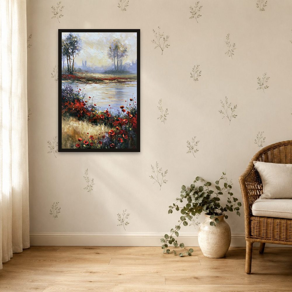 Poppy Lake impasto oil painting wall art by Brunelvi — Ansicht 4