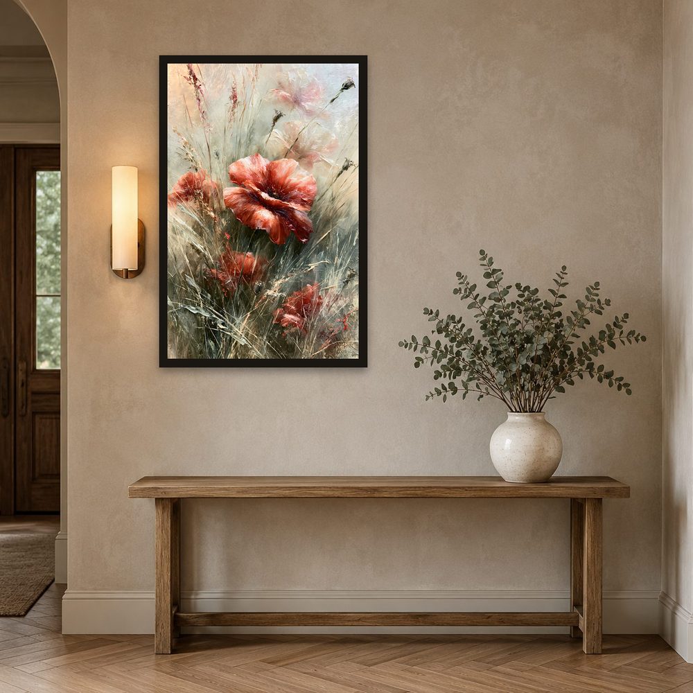 Poppy Meadow impasto oil painting wall art by Brunelvi — Ansicht 2