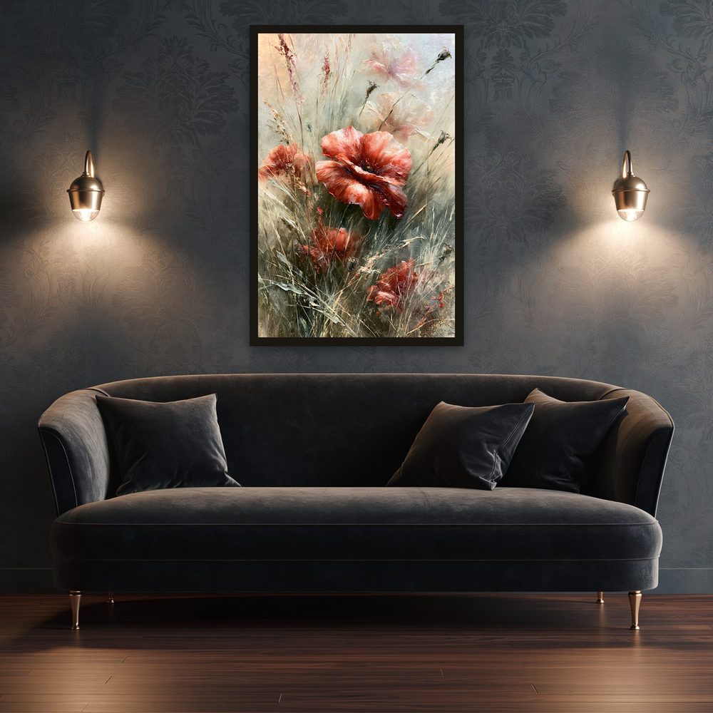 Poppy Meadow impasto oil painting wall art by Brunelvi — Ansicht 3