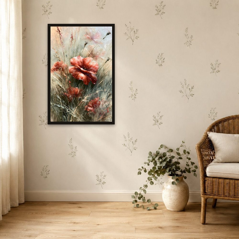 Poppy Meadow impasto oil painting wall art by Brunelvi — Ansicht 4