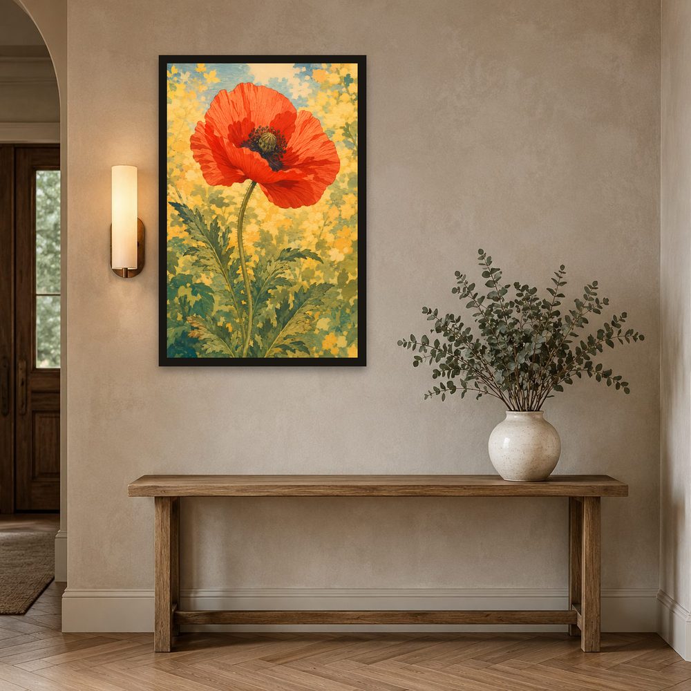 Poppy Woodcut woodcut print wall art by Brunelvi — Ansicht 2